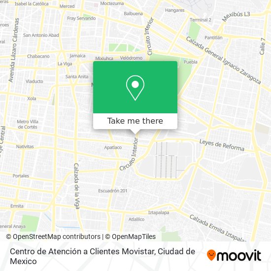 Centro de Atención a Clientes Movistar map