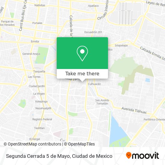 Mapa de Segunda Cerrada 5 de Mayo