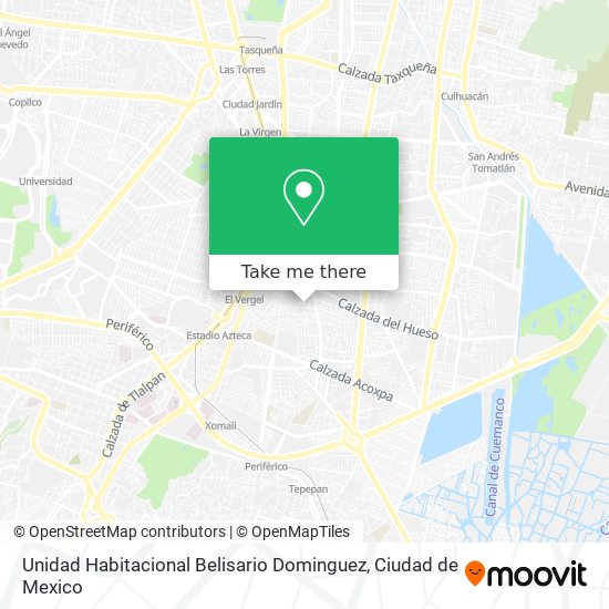 Unidad Habitacional Belisario Dominguez map