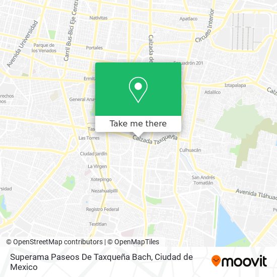 Superama Paseos De Taxqueña Bach map