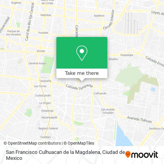Mapa de San Francisco Culhuacan de la Magdalena