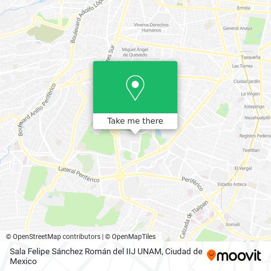 Sala Felipe Sánchez Román del IIJ UNAM map