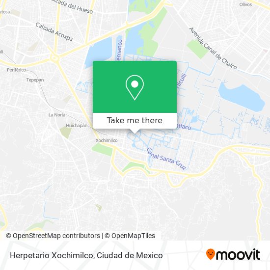 Herpetario Xochimilco map