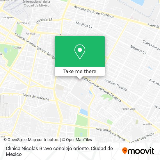 Clínica Nicolás Bravo conolejo oriente map