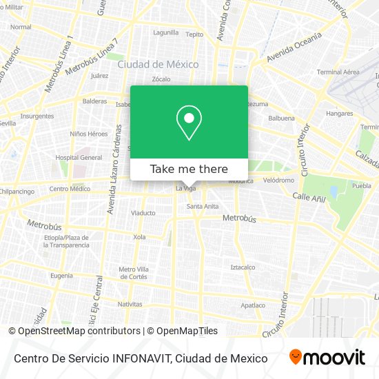 Mapa de Centro De Servicio INFONAVIT