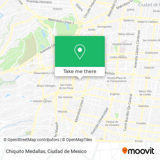 Chiquito Medallas map
