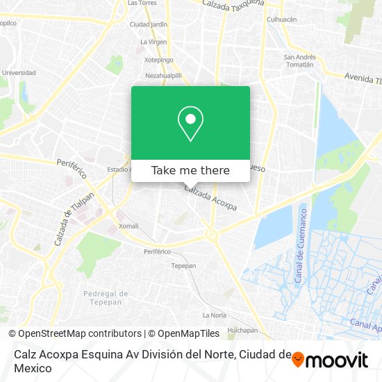 Mapa de Calz Acoxpa Esquina Av División del Norte