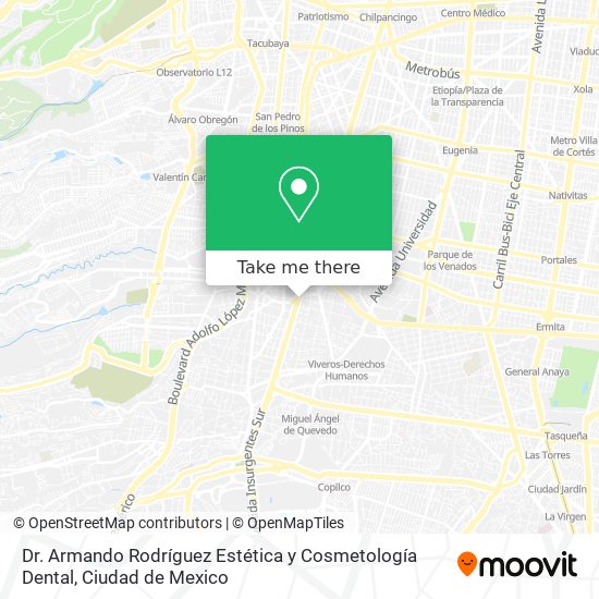 Mapa de Dr. Armando Rodríguez Estética y Cosmetología Dental