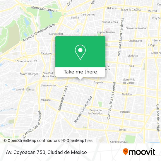 Mapa de Av. Coyoacan 750