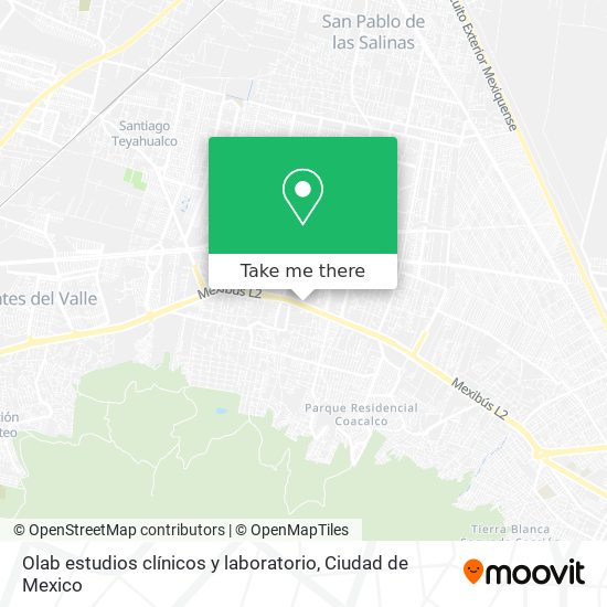 How to get to Olab estudios clínicos y laboratorio in Tultepec by Bus?