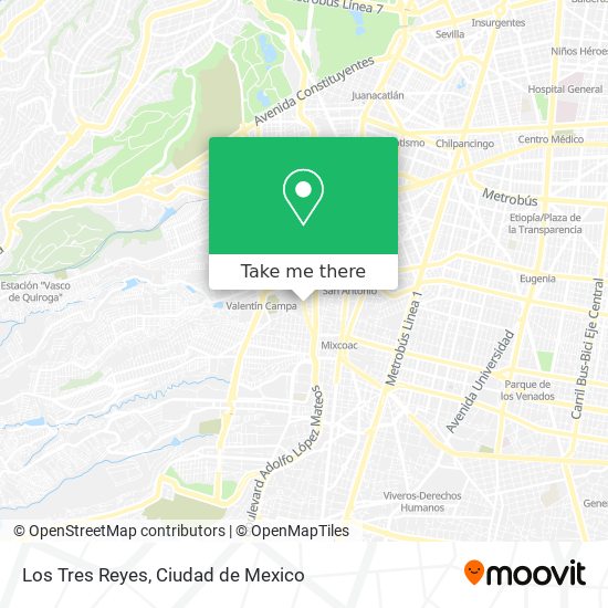 Los Tres Reyes map