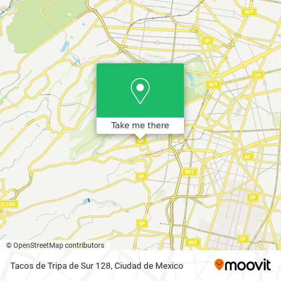 Mapa de Tacos de Tripa de Sur 128