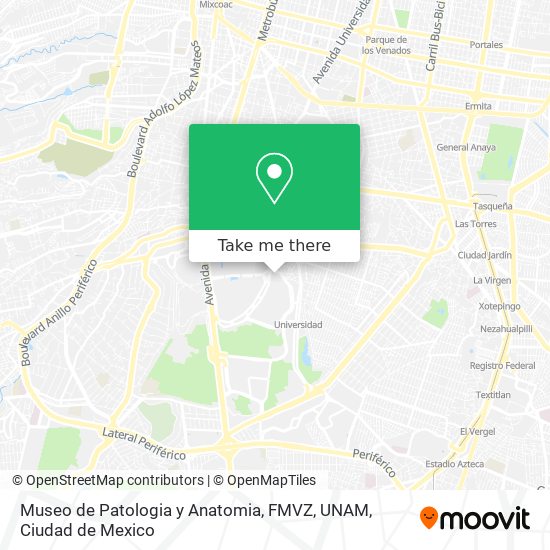 Museo de Patologia y Anatomia, FMVZ, UNAM map