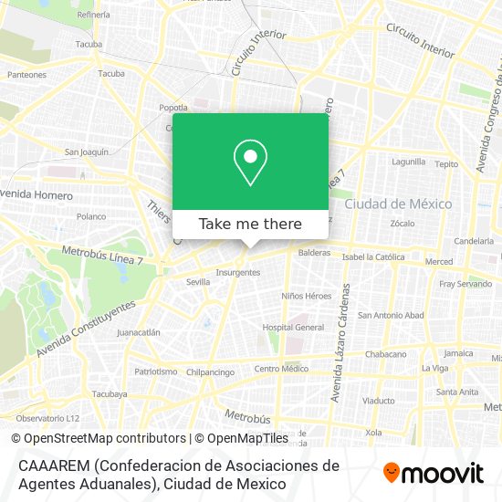 Mapa de CAAAREM (Confederacion de Asociaciones de Agentes Aduanales)