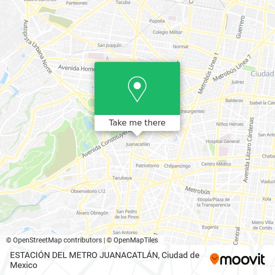 Mapa de ESTACIÓN DEL METRO JUANACATLÁN