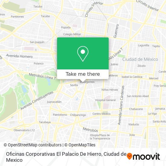 Oficinas Corporativas El Palacio De Hierro map