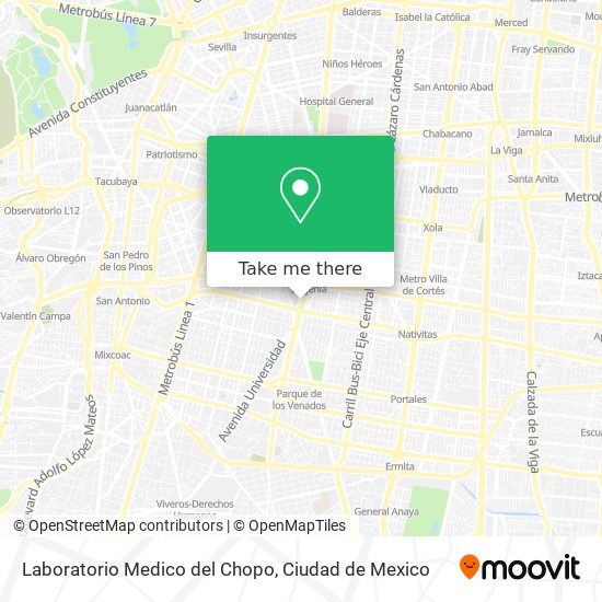 Mapa de Laboratorio Medico del Chopo