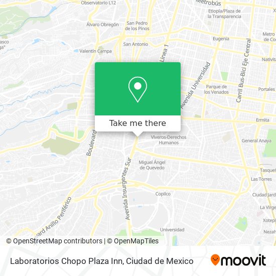 Mapa de Laboratorios Chopo Plaza Inn
