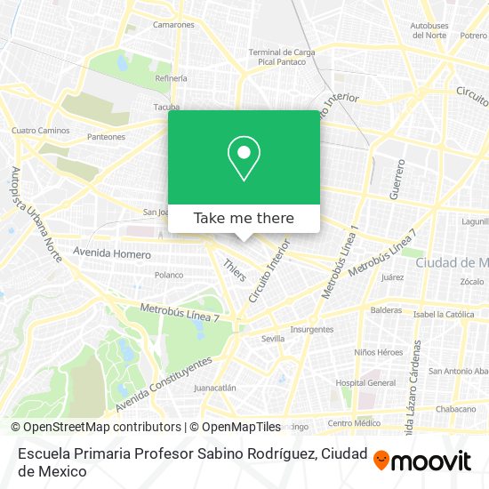 Mapa de Escuela Primaria Profesor Sabino Rodríguez