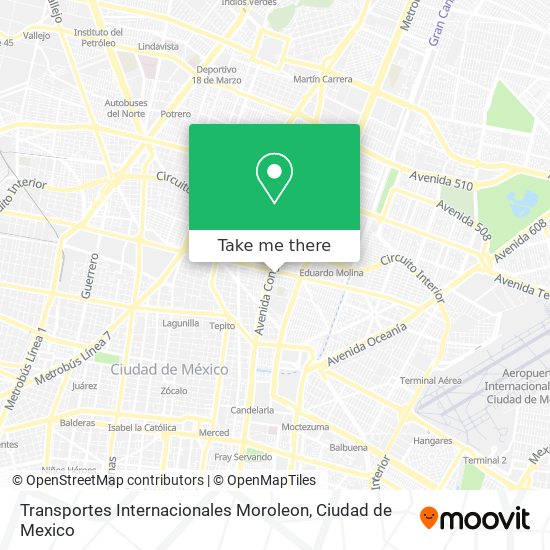 Mapa de Transportes Internacionales Moroleon