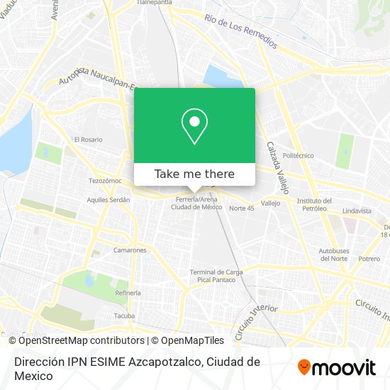 Dirección IPN ESIME Azcapotzalco map