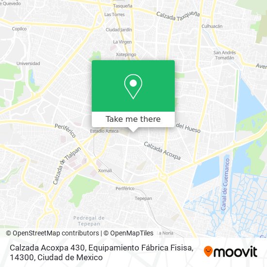 Mapa de Calzada Acoxpa 430, Equipamiento Fábrica Fisisa, 14300