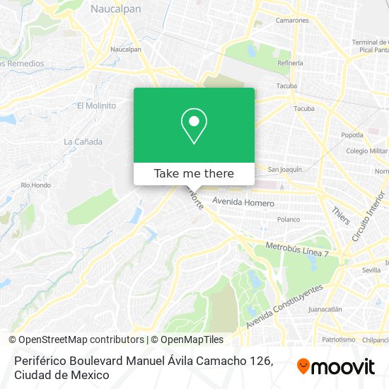Mapa de Periférico Boulevard Manuel Ávila Camacho 126