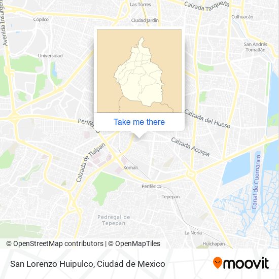 How to get to San Lorenzo Huipulco in Alvaro Obregón by Bus or Metro?