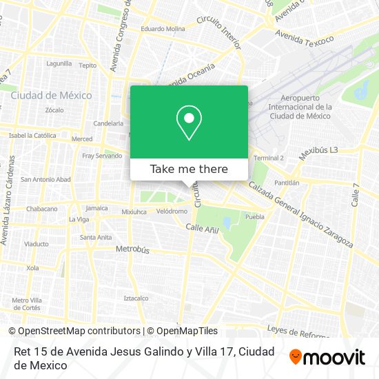 Ret 15 de Avenida Jesus Galindo y Villa 17 map