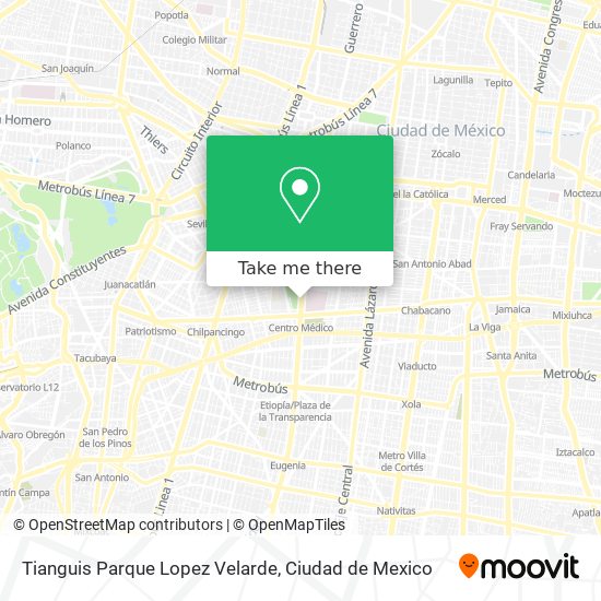 Tianguis Parque Lopez Velarde map