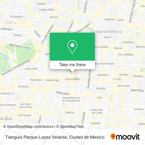 Tianguis Parque Lopez Velarde map