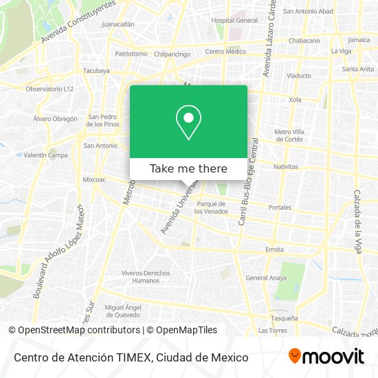 Mapa de Centro de Atención TIMEX