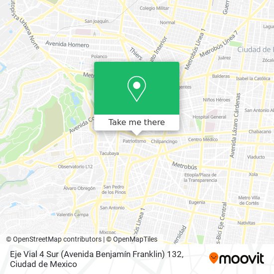 Eje Vial 4 Sur (Avenida Benjamín Franklin) 132 map