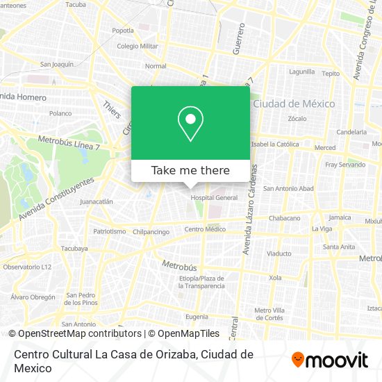 Centro Cultural La Casa de Orizaba map