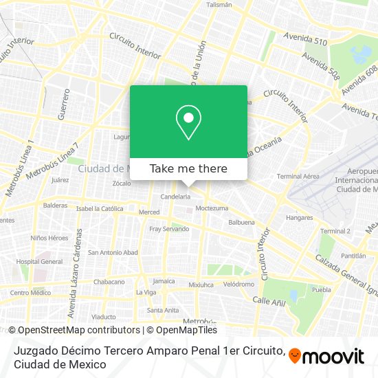 Mapa de Juzgado Décimo Tercero Amparo Penal 1er Circuito