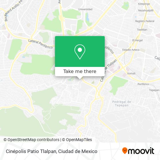 Mapa de Cinépolis Patio Tlalpan