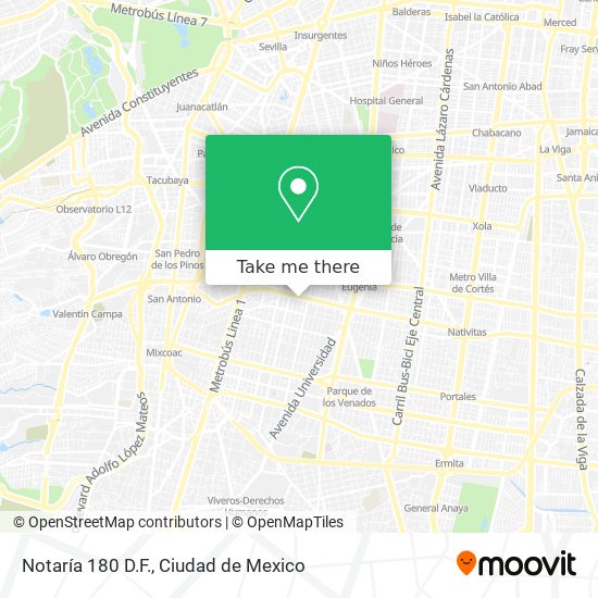 Notaría 180 D.F. map