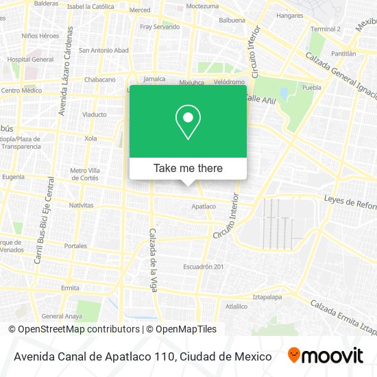 Avenida Canal de Apatlaco 110 map