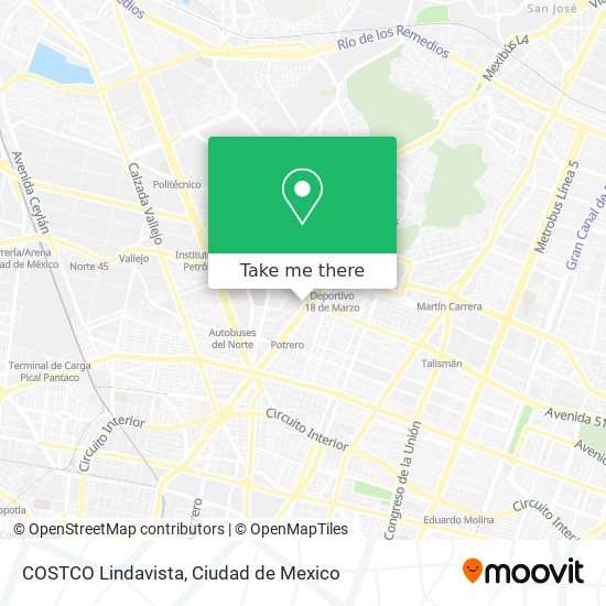 Mapa de COSTCO Lindavista