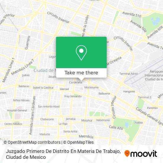 Juzgado Primero De Distrito En Materia De Trabajo map