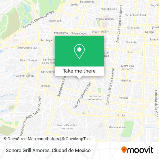 Sonora Grill Amores map