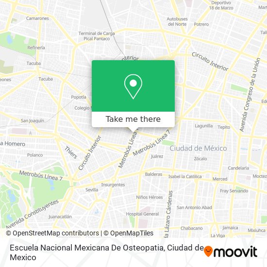Escuela Nacional Mexicana De Osteopatia map
