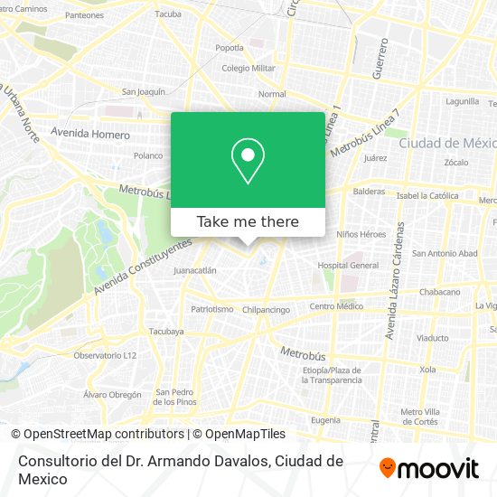 Consultorio del Dr. Armando Davalos map