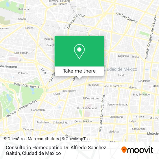 Consultorio Homeopático Dr. Alfredo Sánchez Gaitán map