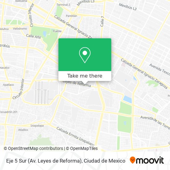 Eje 5 Sur (Av. Leyes de Reforma) map