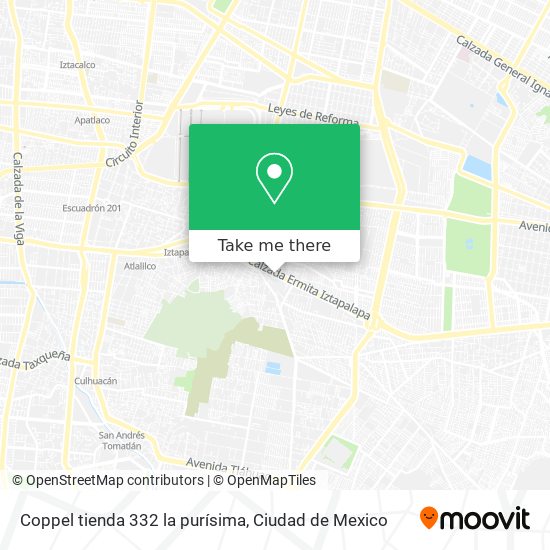 Mapa de Coppel tienda 332 la purísima