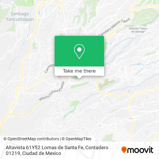 Altavista 61Y52 Lomas de Santa Fe, Contadero 01219 map