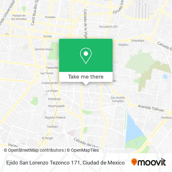 Ejido San Lorenzo Tezonco 171 map
