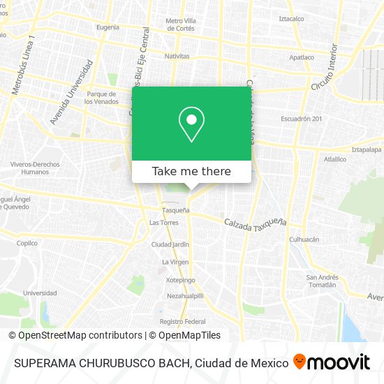 Mapa de SUPERAMA CHURUBUSCO BACH