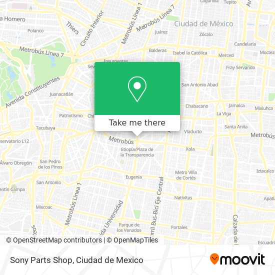 Mapa de Sony Parts Shop